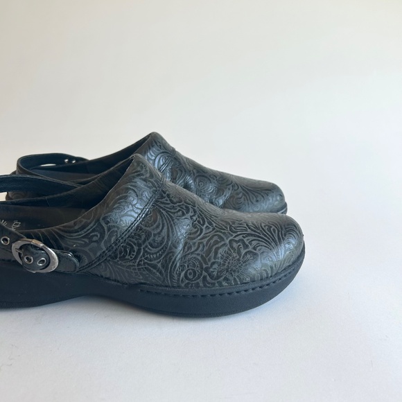 Dansko Black Grey Leather Clogs Sandals size EUR 40, US 9.5 - Picture 12 of 12
